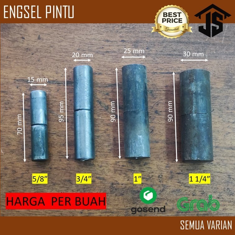 Engsel Pagar Engsel Pintu Besi Engsel Bubut 5/8 7/8 3/4 1 inchi Engsel