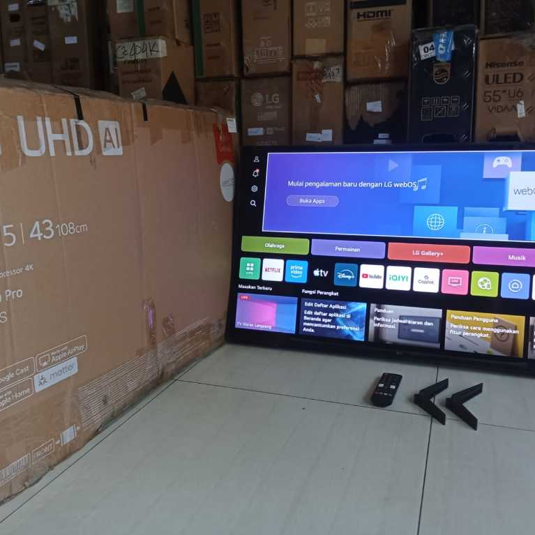 SMART TV LED LG 43 INC UHD 4K SUDAH DIGITAL KONDISI BEKAS MASIH SEGEL (399L)