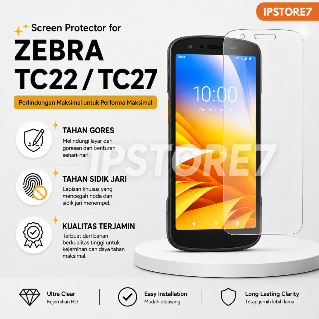 Tempered Glass Screen Protector for ZEBRA TC22 / TC27