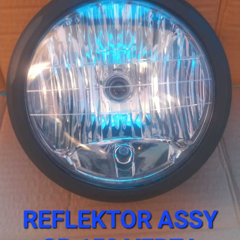 reflektor lampu depan honda cb 150  verza bulat hitam dop berkualitas