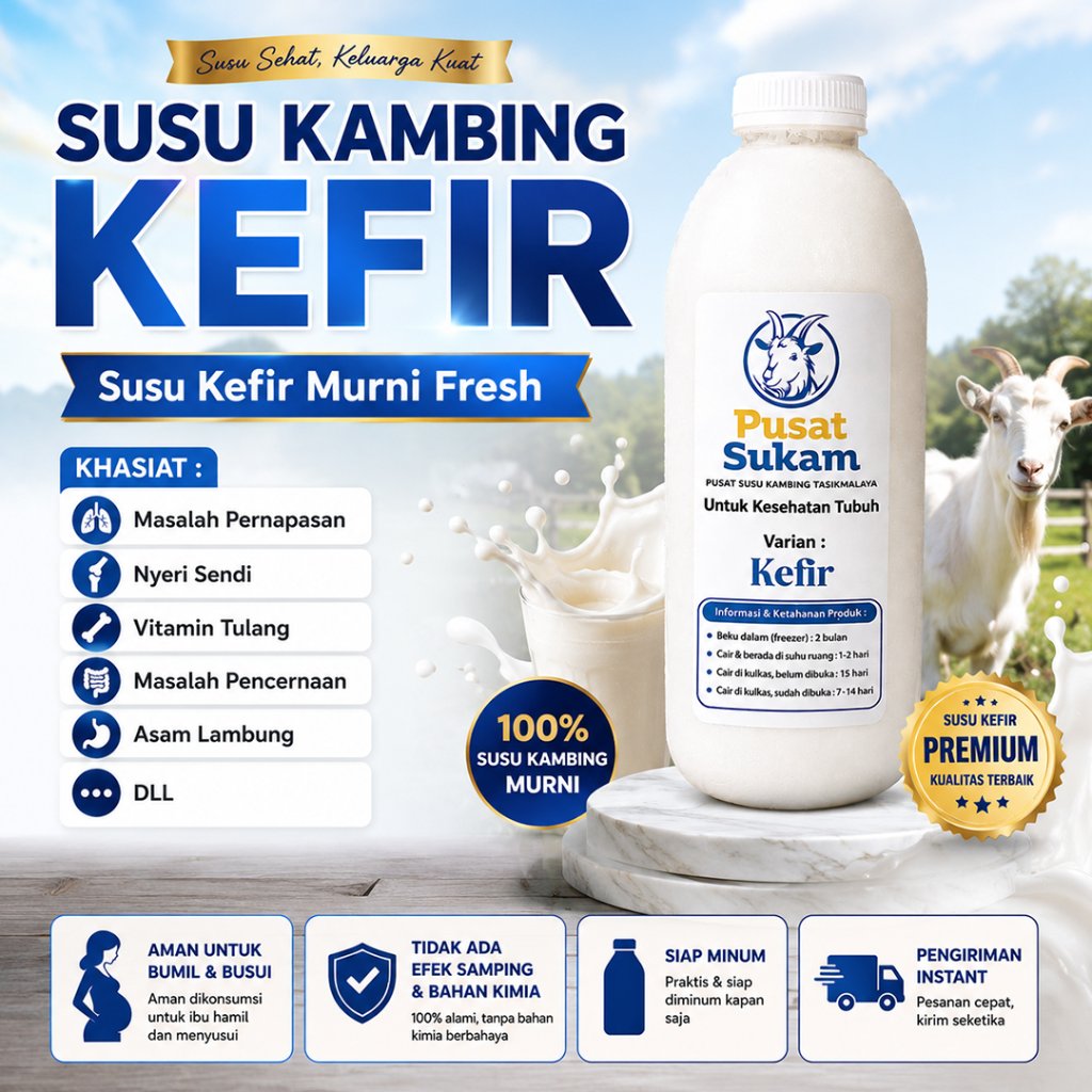 Kefir Original Dari Susu Kambing Murni Dan Bibit Kefir Asli Isi 950ml Perbotol