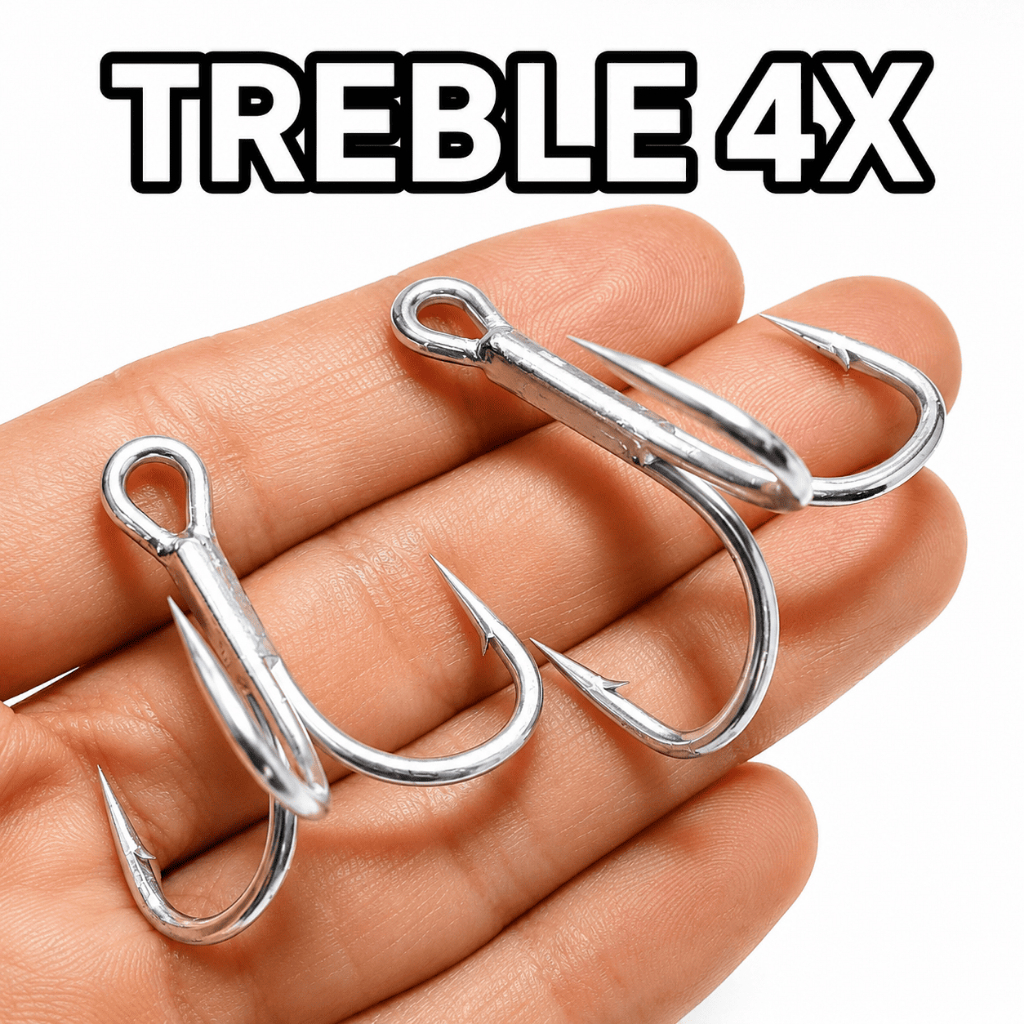 Treble hook 4X MATTE TIN