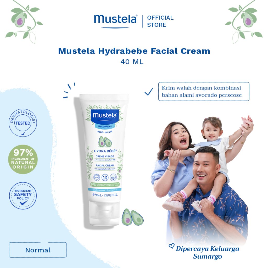 Mustela Hydrabebe Facial Cream 40 ml - Krim Wajah Bayi