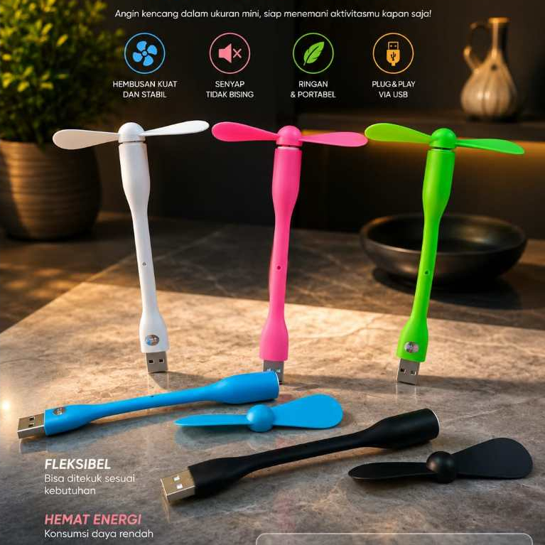 Kipas Angin USB Powerbank / PC Stick mini Acc