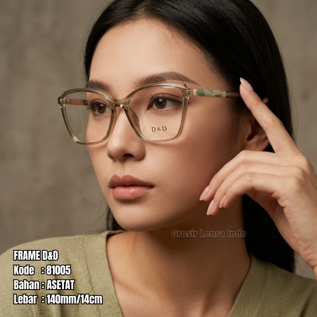 Frame Kacamata Pria & Wanita 81005 Model Cat Eye | Lebar Frame 140mm Size 55 Ringan & Nyaman