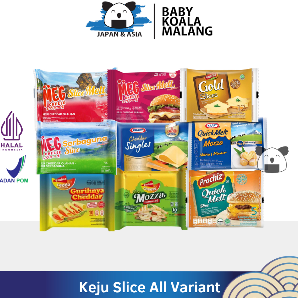 Keju Slice | Keju Cheddar Slice | Keju Mozzarella Slice | Emina Meg Prochiz Kraft | Halal BPOM