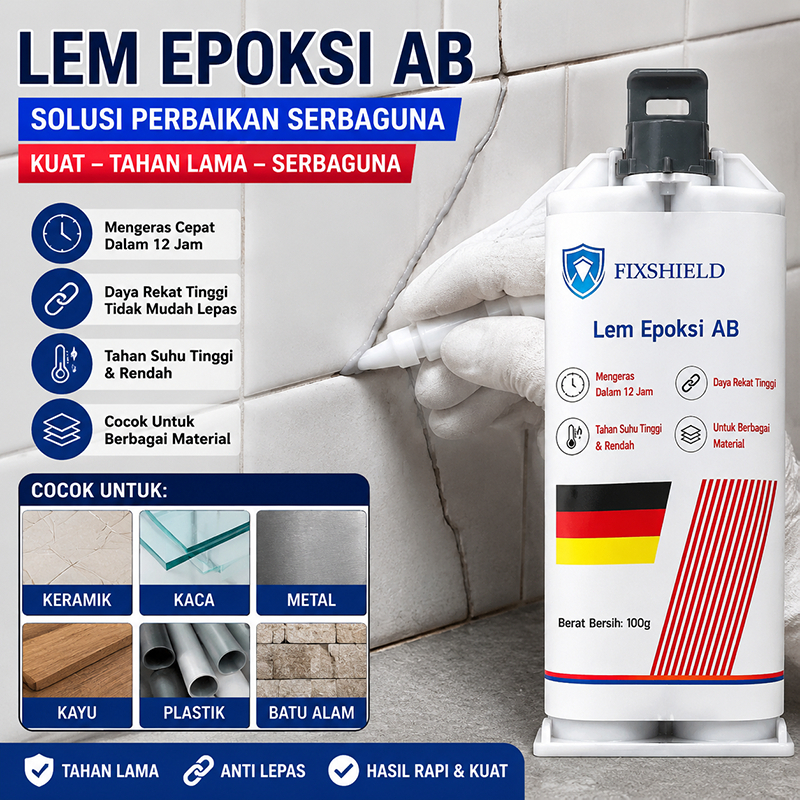 Lem Epoxy AB Marmer Granit Perekat Kuat untuk Batu Alam Keramik dan Beton
