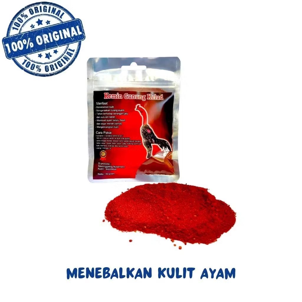 Kemin Merah Super RTM & Khemin Gunung Kelud Obat Ayam Menebalkan Kulit Memperlancar Peredaran Darah 