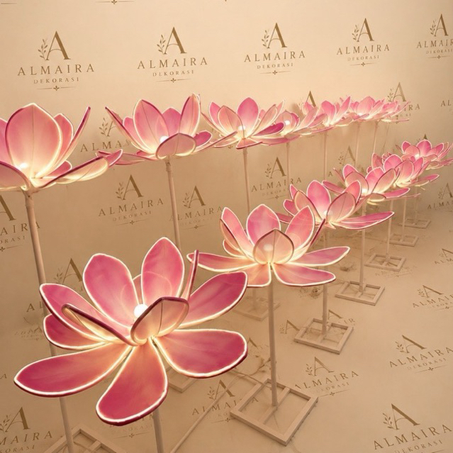 Lampu Hias Bunga Lotus Teratai LED | Lampu Dekorasi Wedding Pelaminan | Lampu Bunga Hias Estetik