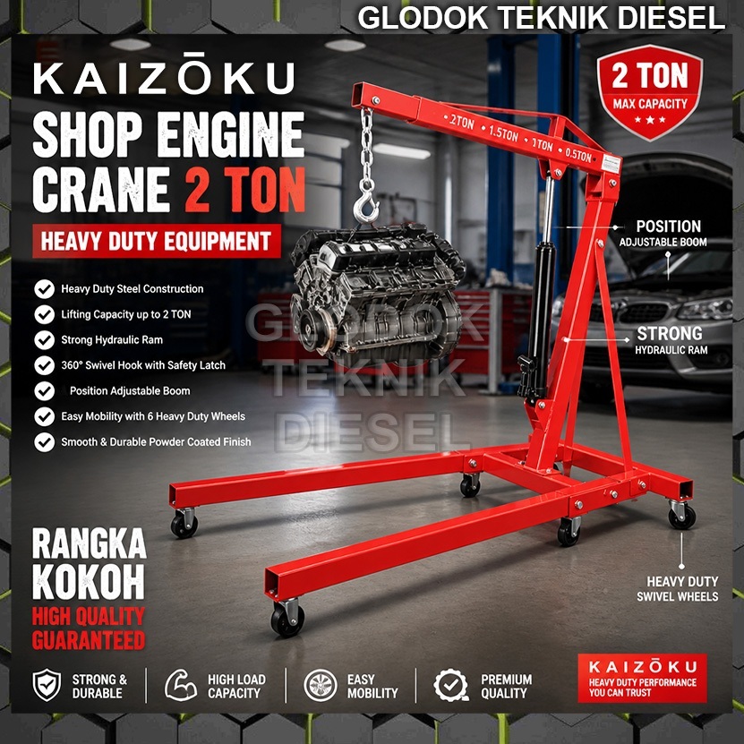 Hydraulic Engine Crane Truck Lipat 2 Ton Heavy Duty Hydraulic Engine Crane 2 TON 2T Jack Engine Cran