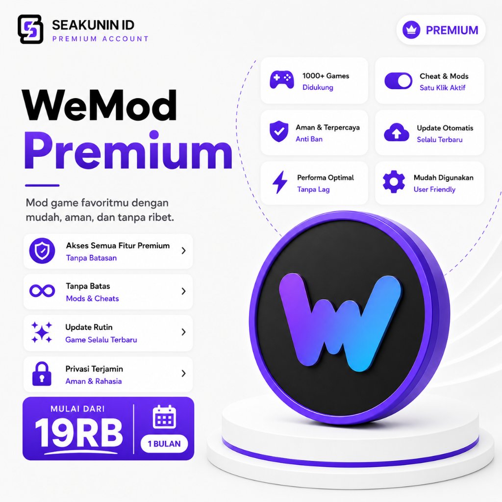 WeMod Pro 1 Bulan - PC Game Mods, Maps, and Trainers in OneApp