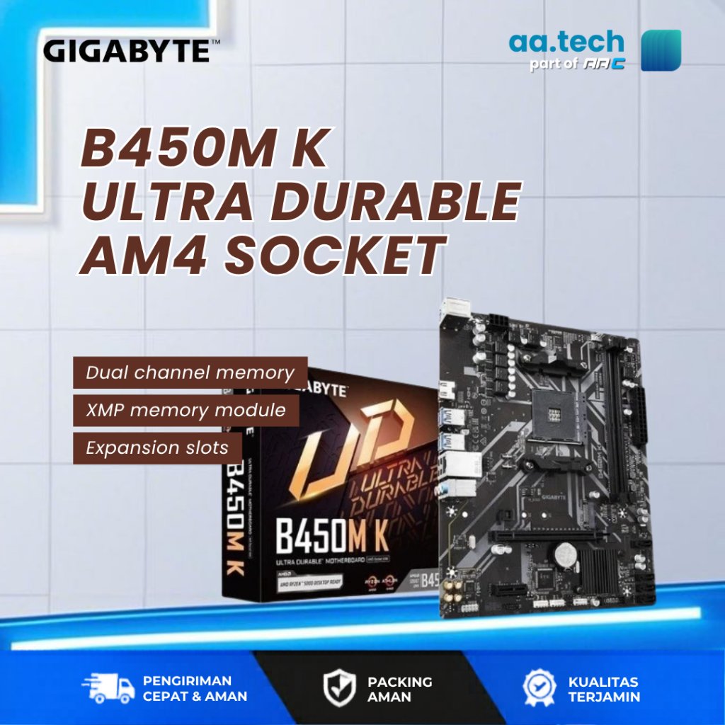 GIGABYTE B450M K AMD AM4 B450 DDR4 MOTHERBOARD