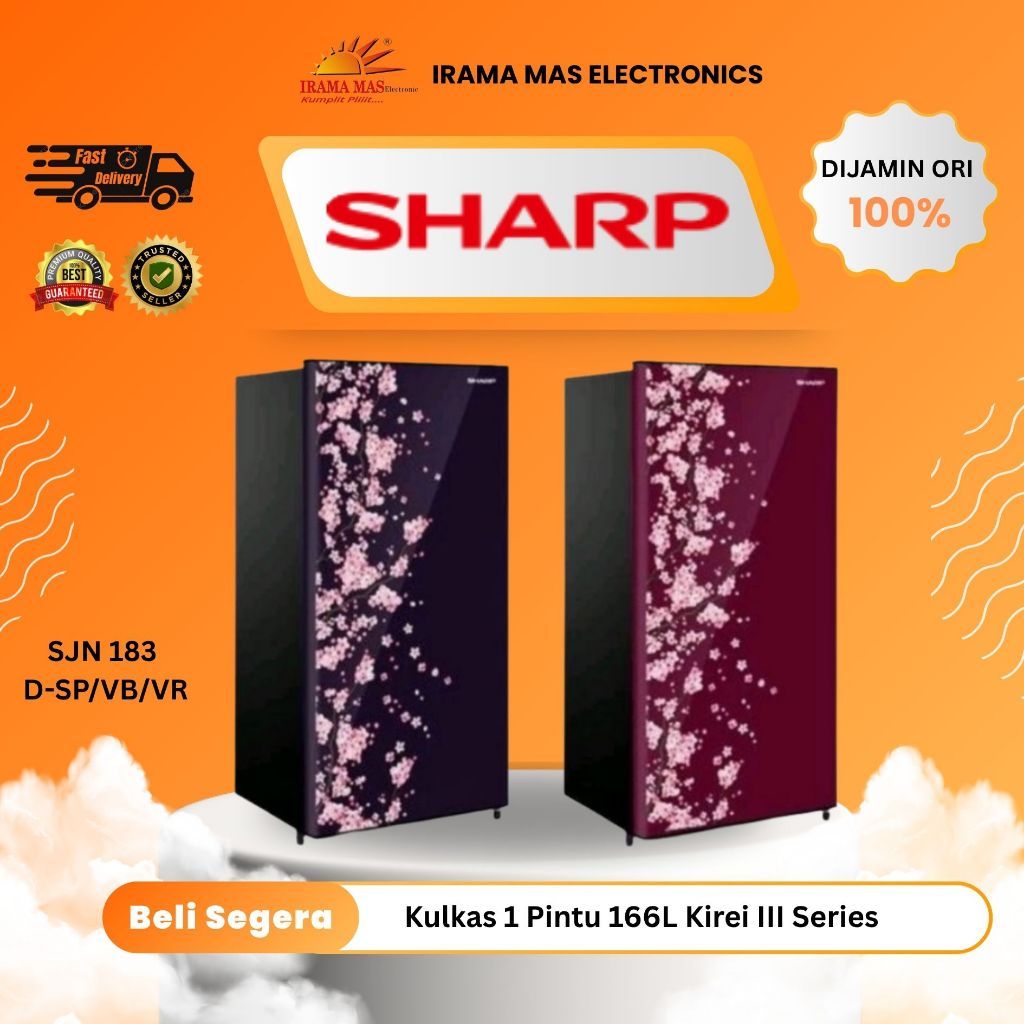 KULKAS SHARP SJN 183 D-SP/VB/VR | kulkas 1 pintu 166L Kirei III Series