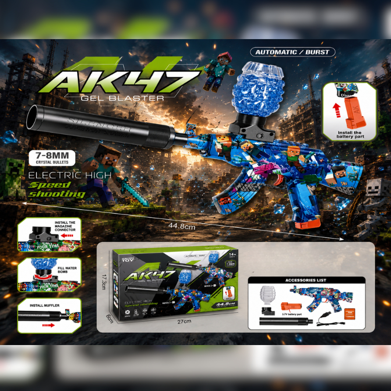 Mainan Water Gel Blaster Anak Laki Laki AK47 Gell Tembak Tembakan Elektrik