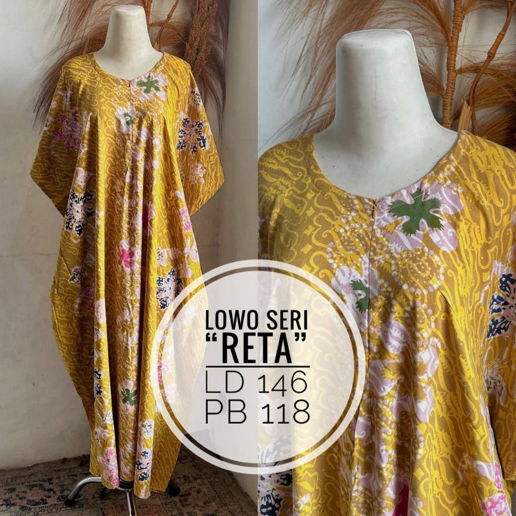 LD 146 Daster Lowo Batik Cap Pekalongan Kalong Jumbo Kelelawar Rayon Super Adem Daster Lamoza Busui 