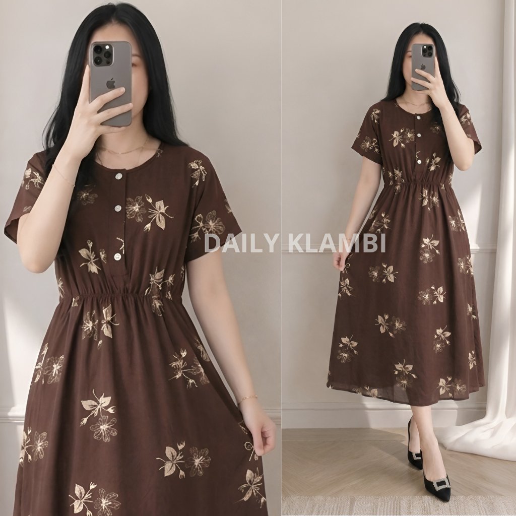 Daster Lowo Busui Kancing Aktif LD110 Daster Remaja Wanita Motif Kekinian