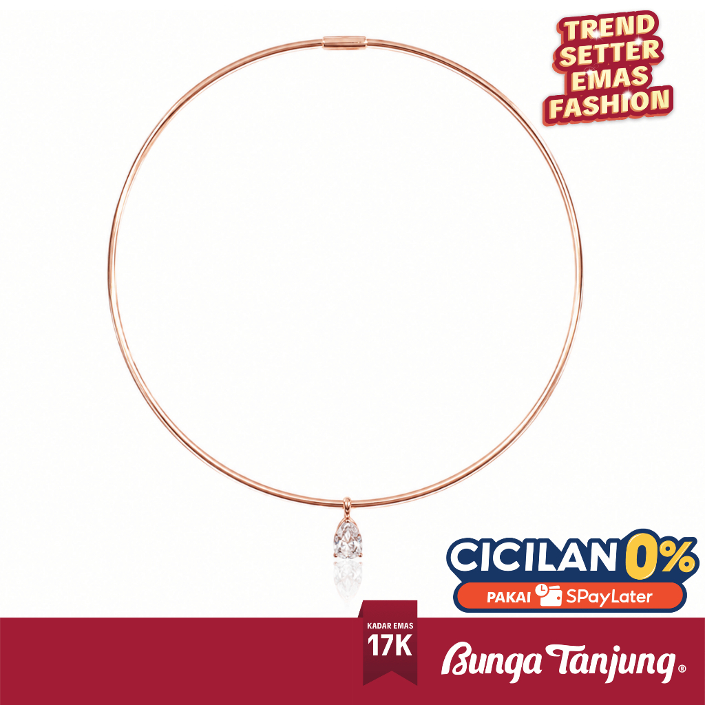 KALUNG CHOKER ETHEREAL TEARDROP - EMAS 17K - BUNGA TANJUNG GOLD