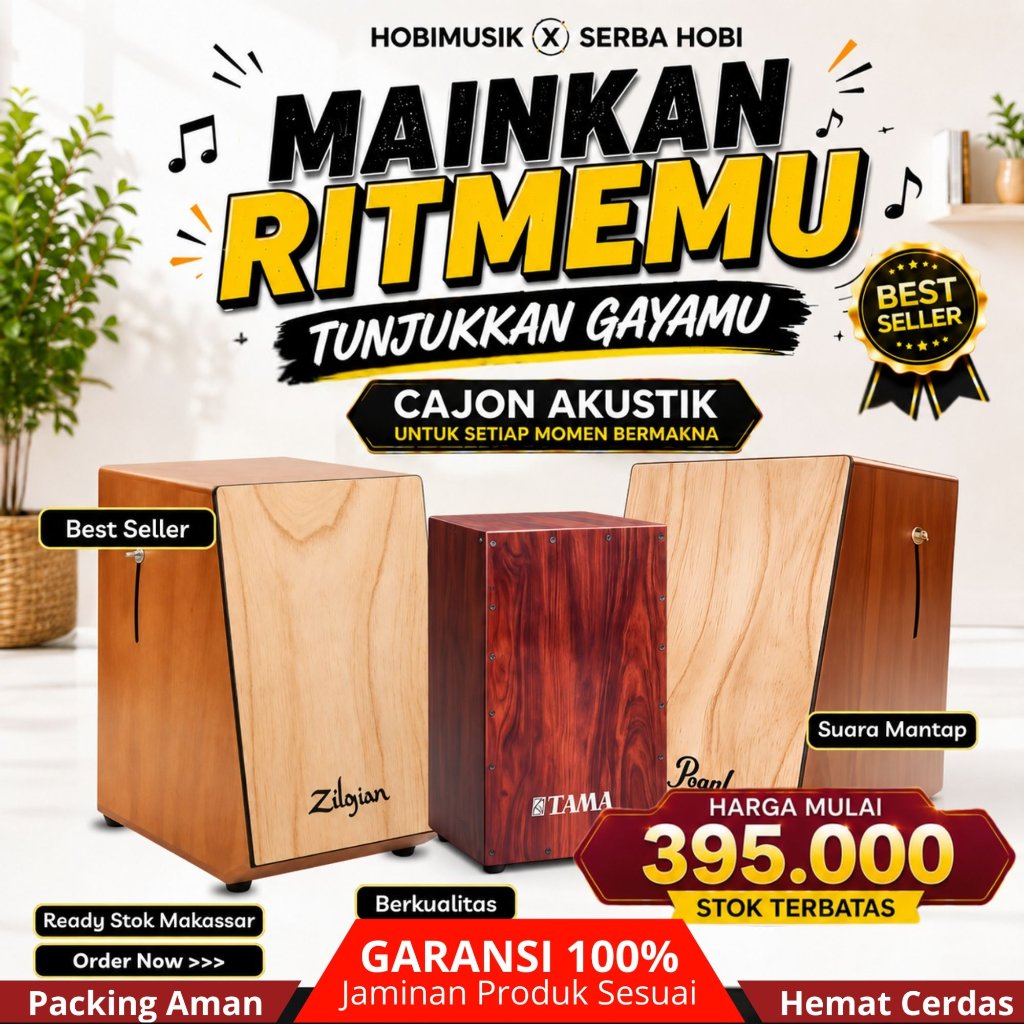 Cajon Akustik / Aksesoris Cajon / Cajon Trapesium / Alat Musik Cajon