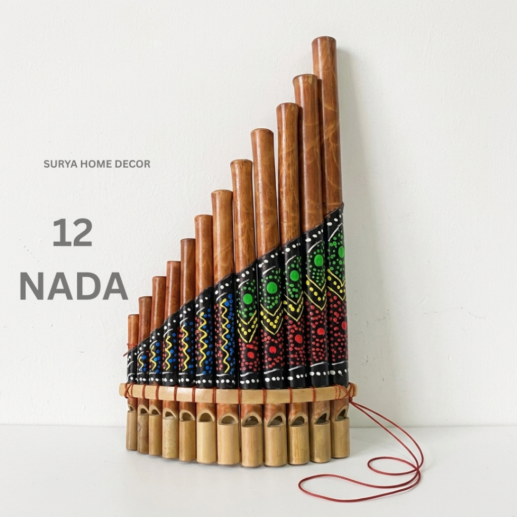 Suling Bambu harmonika - Dengan 8 Bambu & 12 Bambu Bali - Kerajinan Tangan Bali - Balinese Handycraf