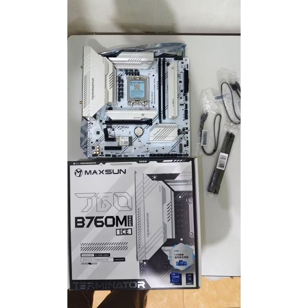 MAXSUN TERMINATOR B760M GKD5 ICE DDR5 MOTHERBOARD - MOBO BEKAS