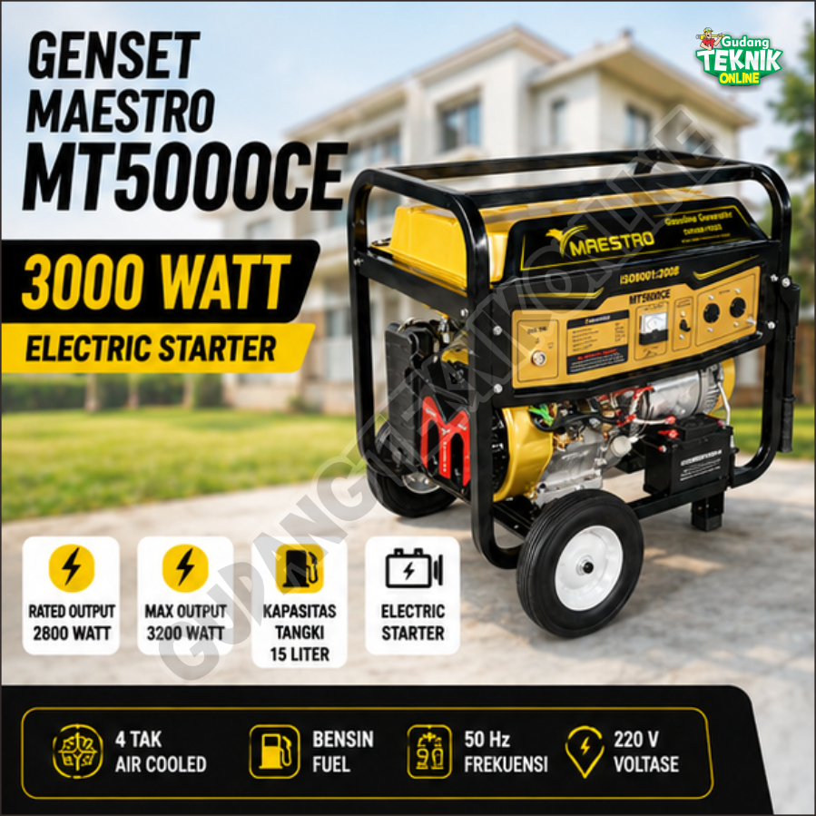 (MT-5000CE MAESTRO) Genset 3000 Watt Double Stater 4 Tak MT5000CE MAESTRO / Genset Generator Gasolin