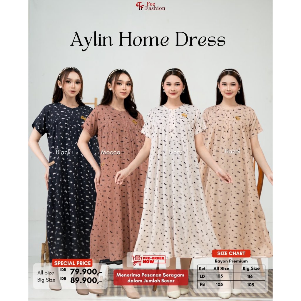 Aylin  DRESS, daster motif, daster fee fashion, daster adem