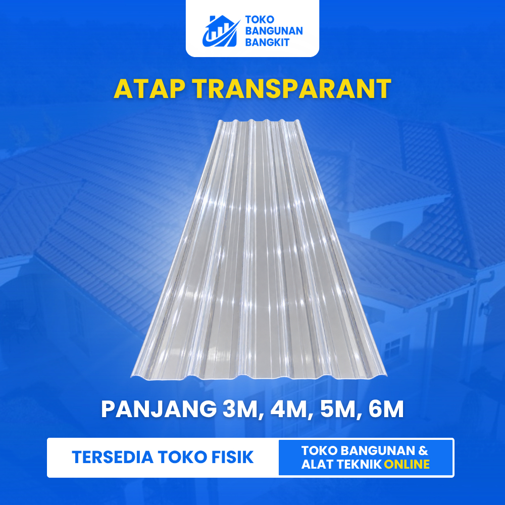 Atap Transparan Panjang 3M 4M 5M untuk Atap Rumah