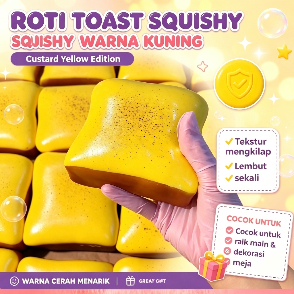 Squishy Roti Squishy Slow and Soft Squishy Jumbo Lucu Mainan Anti Stres Lembut Bisa Diremas Slow Ris
