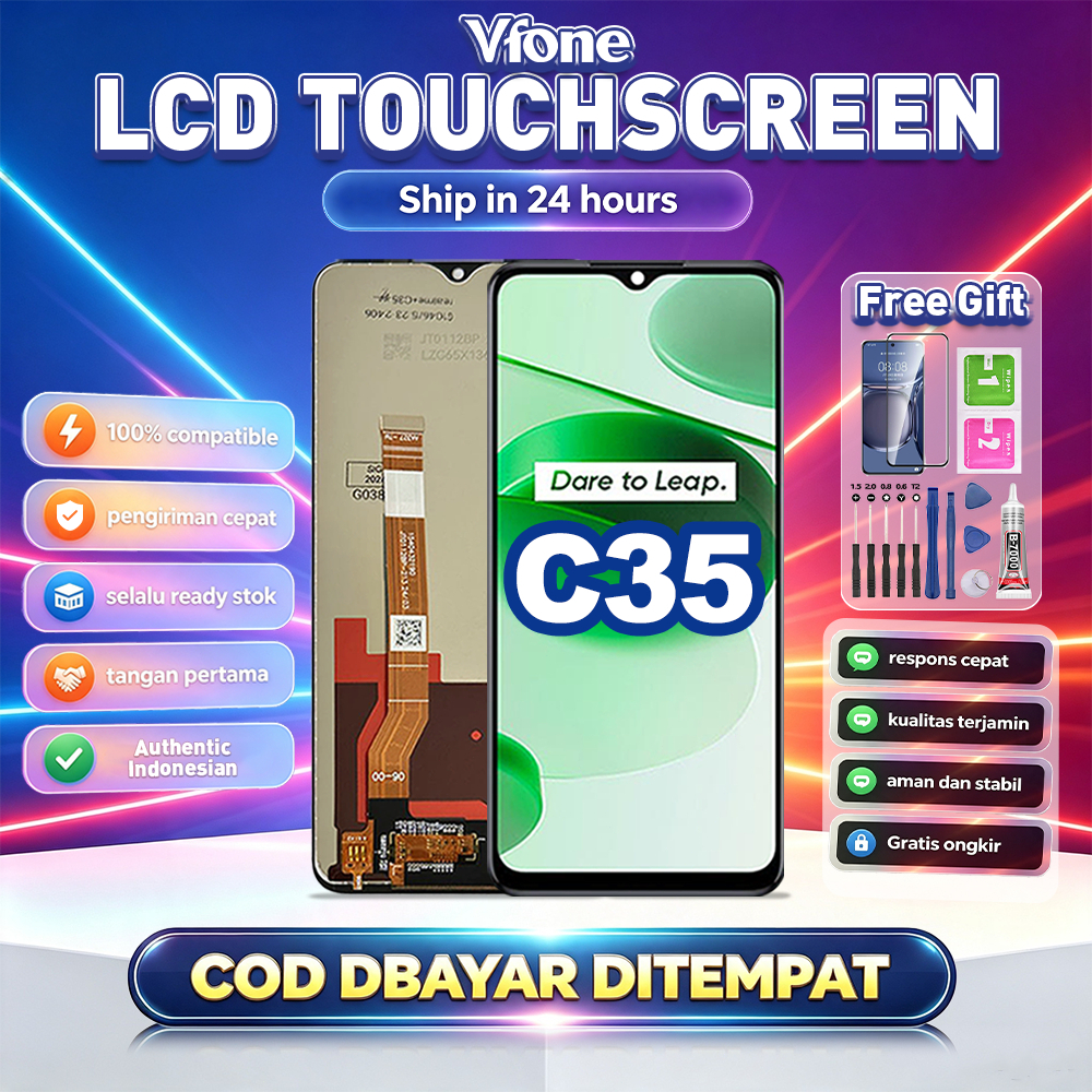 Vfone LCD FOR Realme C35 Realme NARZO 50A PRIME Touchscreen Fullset Replacement LCD Kompatibel Untuk