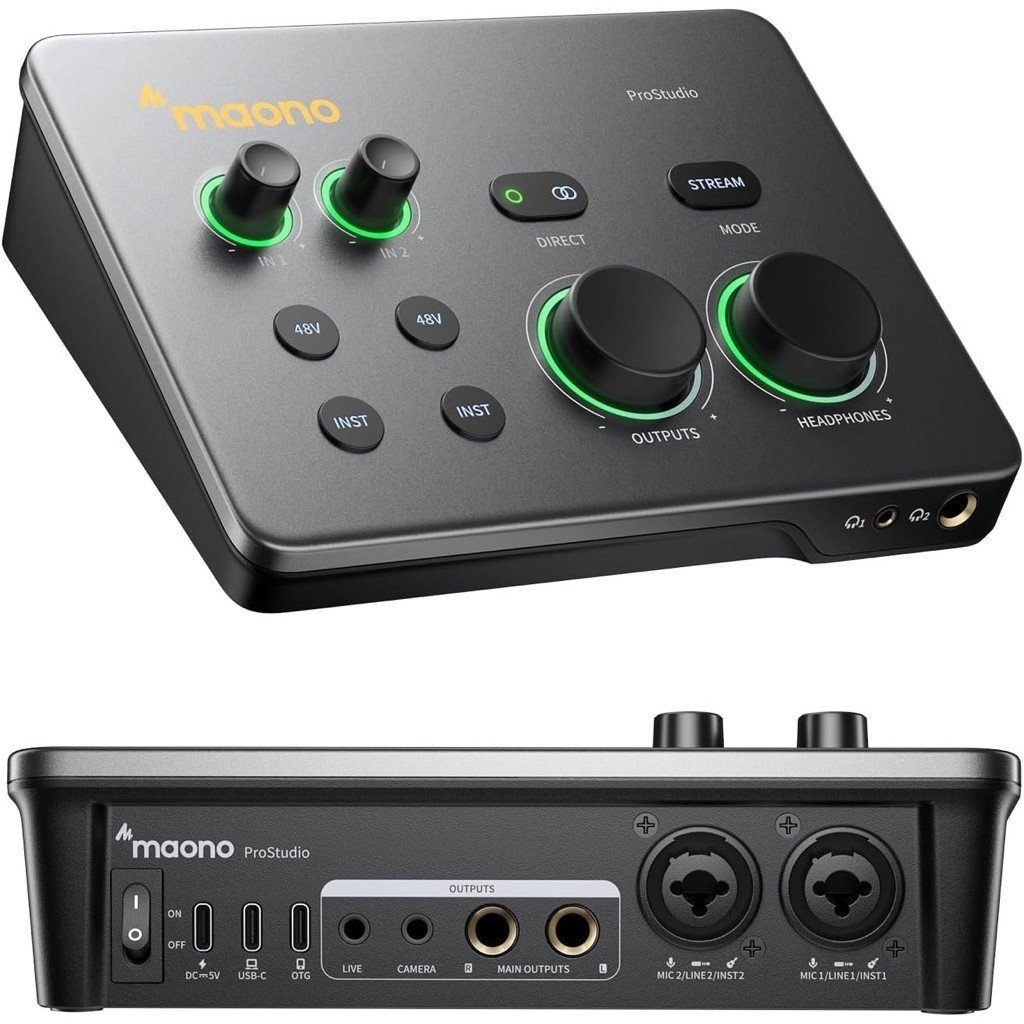 Maono P2 USB Hybrid Audio Interface Audio Interface Streaming Podcasting Recording