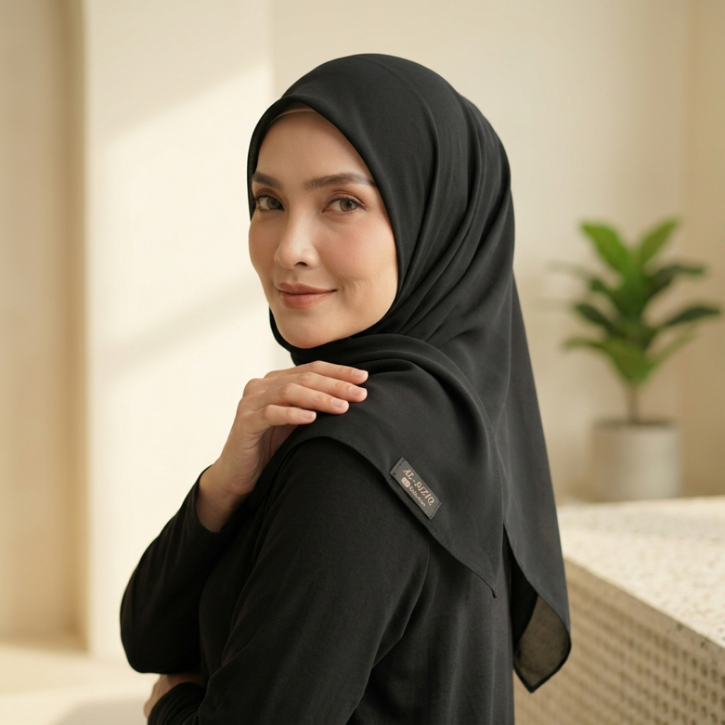 Bella Square Premium Hijab Segi Empat Polycotton Double Hycon Polos 120x120 Tegak Dahi Anti Letoy Ke