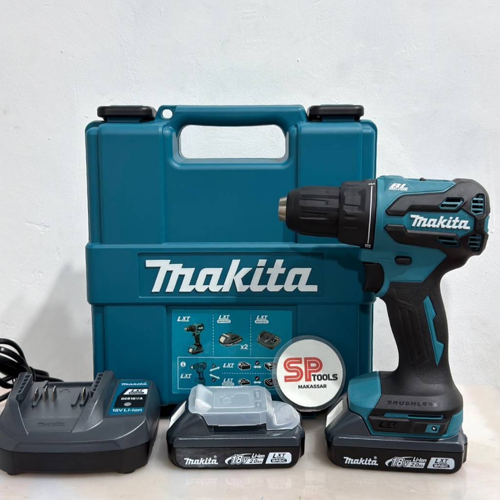 MESIN BOR CORDLESS BRUSHLESS / BOR CAS BATERAI BATTERY KAYU / BESI 18V 18 VOLT MAKITA DDF490WVE