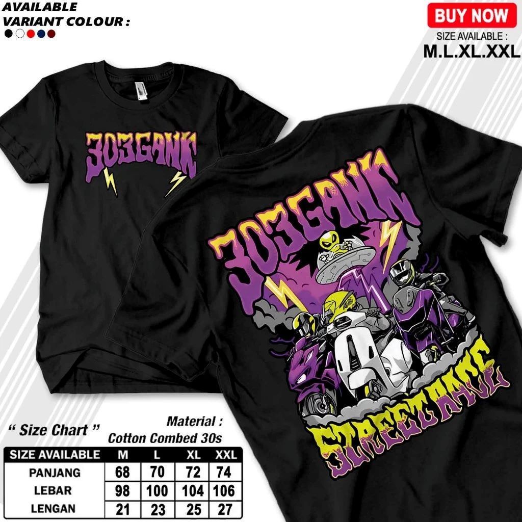 BC_KAOS DISTRO MOTIF KAOS 303 Gank Street Race TERBARU BAJU PRIA DAN WANITA