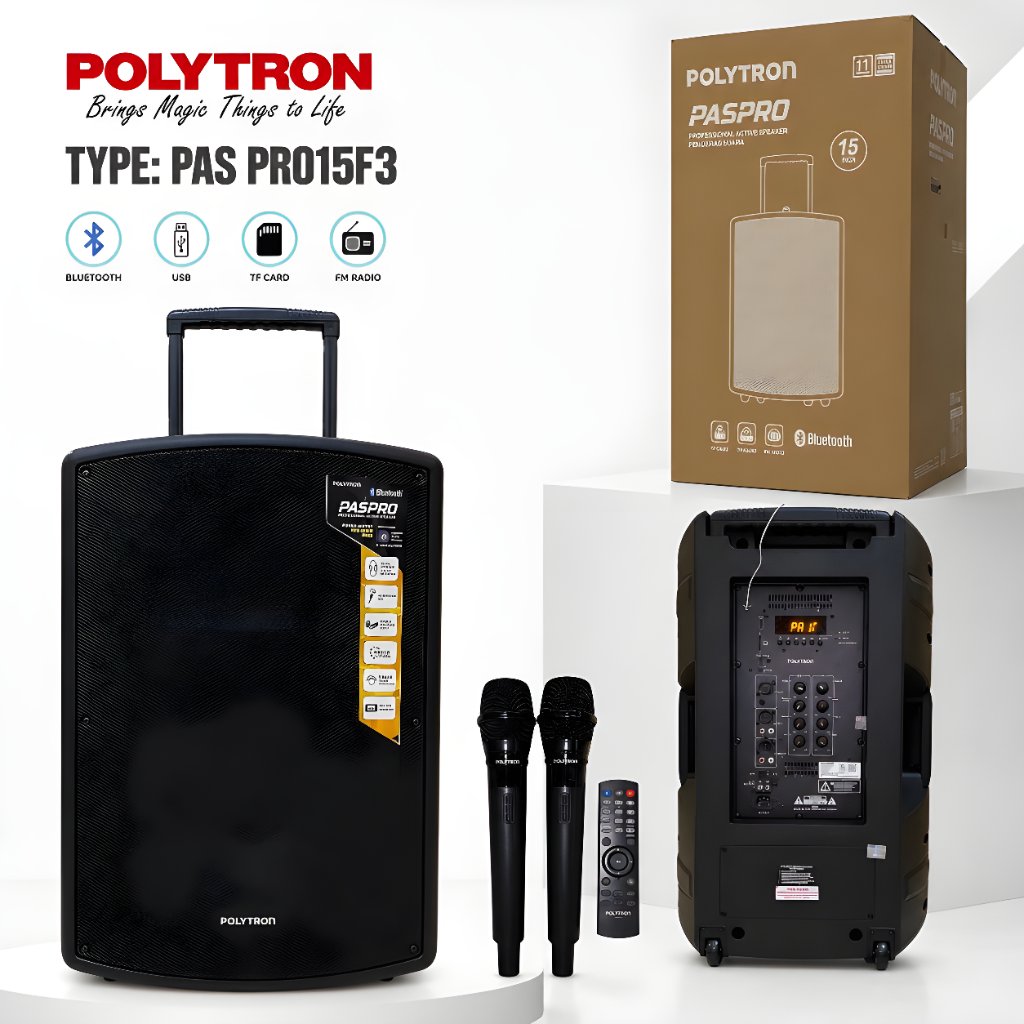 Speaker Polytron PASPRO15F3 Original Speaker Portable Wireless Charging