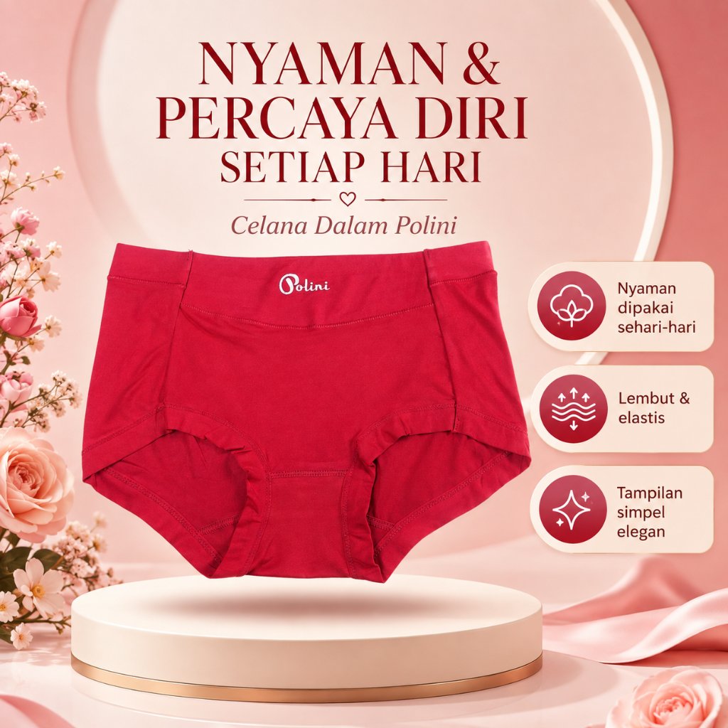 POLINI Celana Dalam Wanita Cd Undies Polos Bahan Premium 1260