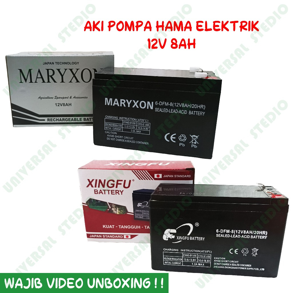 Aki Accu Baterai Battery DC Pompa Hama Sprayer Elektrik MARYXON XINGFU 12V 8AH