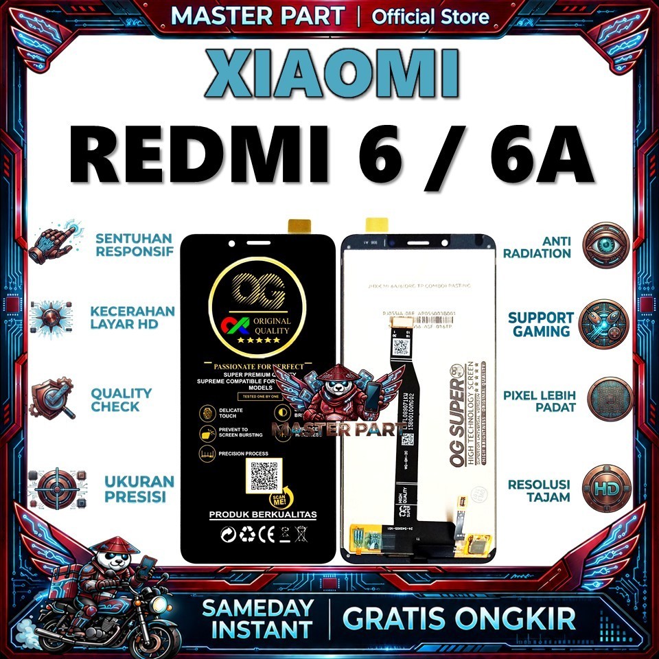 LCD TOUCHSCREEN XIAOMI REDMI 6 / 6A ORIGINAL 100% FULLSET COMPLETE