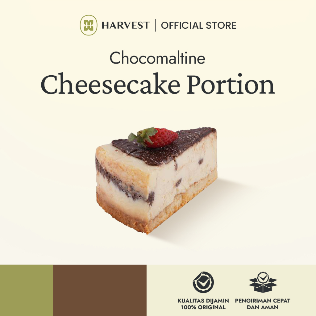 The Harvest Chocomaltine Cheesecake Portion| Dessert Cake Rasa Chocolate Crunchy Dan Cheese