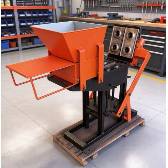 Cetakan Bata Interlock Mesin cetak 2 bata interlock manual handpress cetakan bata lego manual genjot