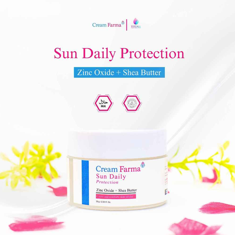 CREAM FARMA Sun Daily Protection Zinc Oxide Shea Butter Sunscreen Mineral Physical Kulit Sensitif