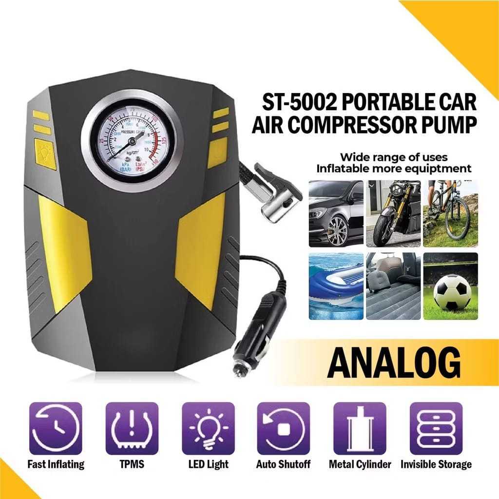 Pompa Ban Mobil Elektrik Portable Mini Multifungsi