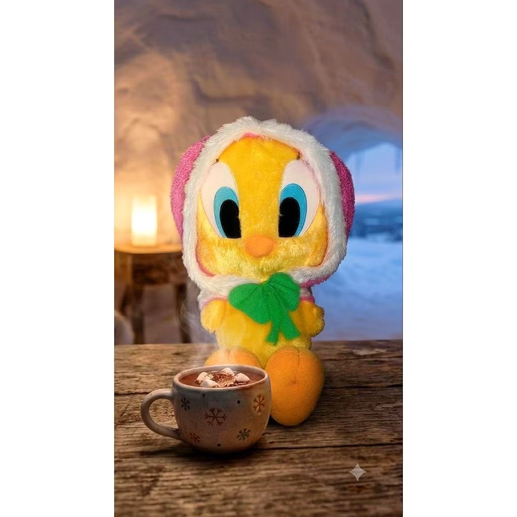 Boneka tweety hoodie pink.