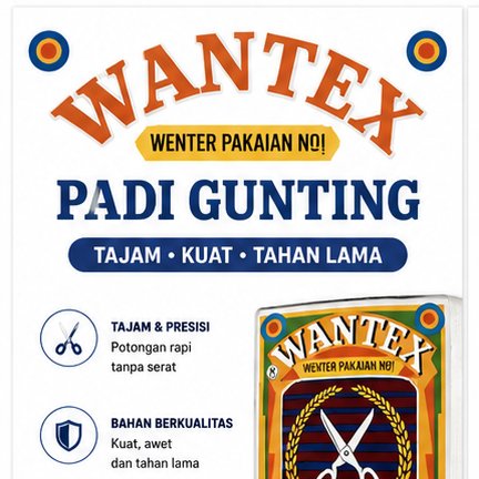 Wantex Pakaian, Wantek Pakaian Cap Padi Gunting