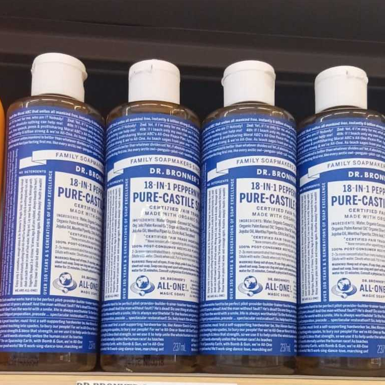 DR BRONNER'S Peppermint Pure Castile Liquid Soap 237 ml