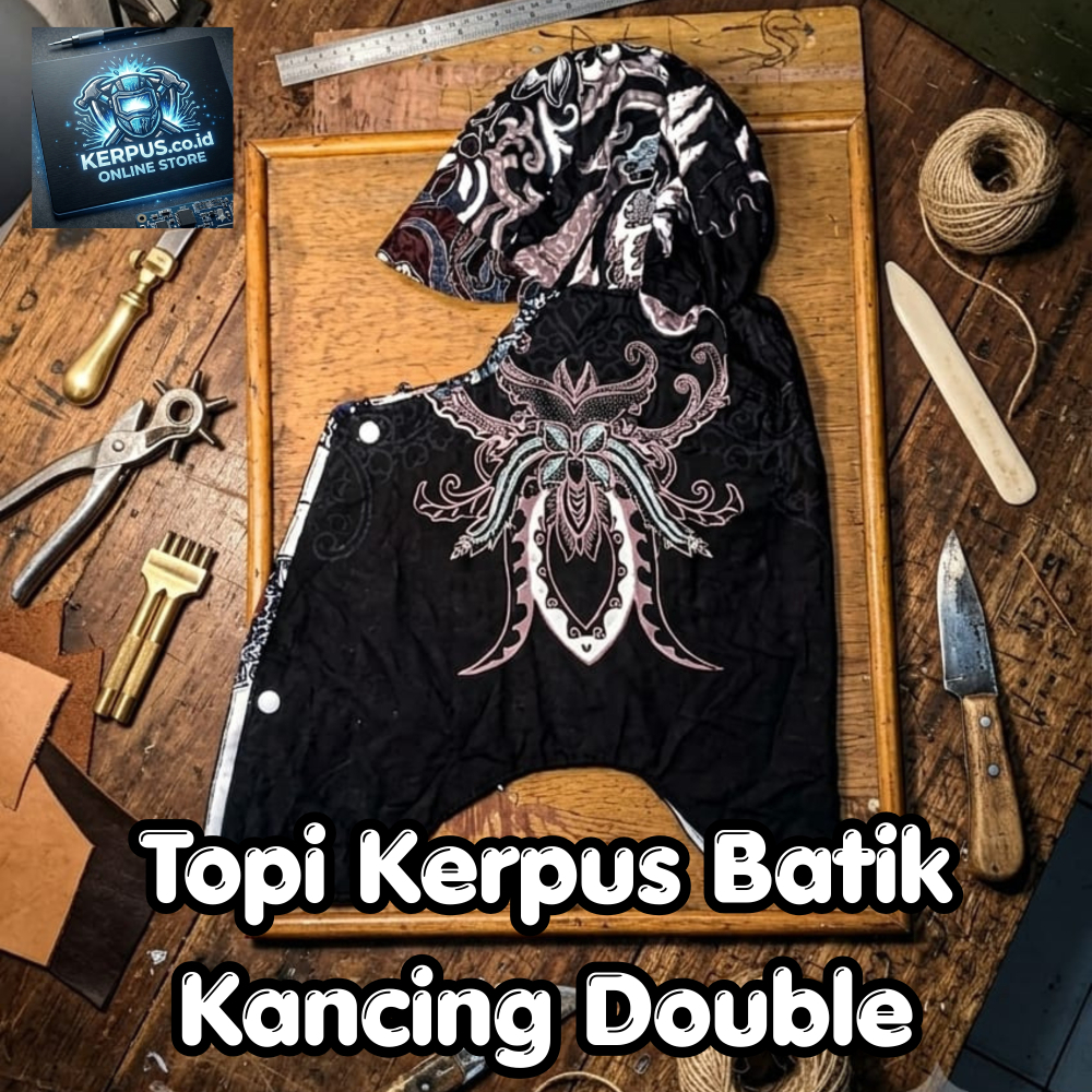 Topi Kerpus Proyek Motif Batik Kancing Double - AF