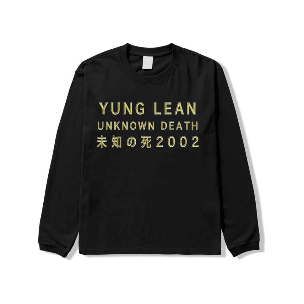 Kaos Tshirt 24s Long Sleeve Yung Lean Unknown Death 2002