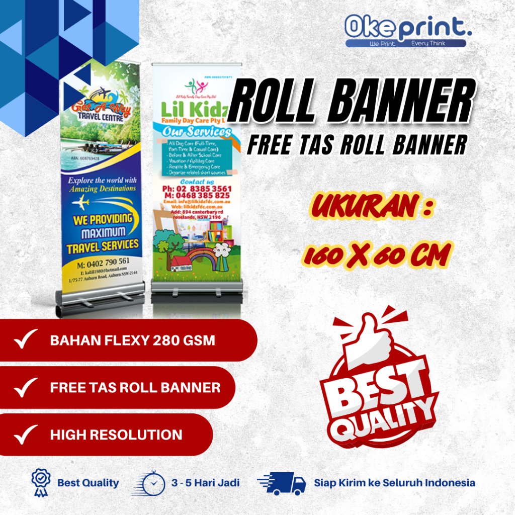Roll Banner 60x160 cm FREE TAS