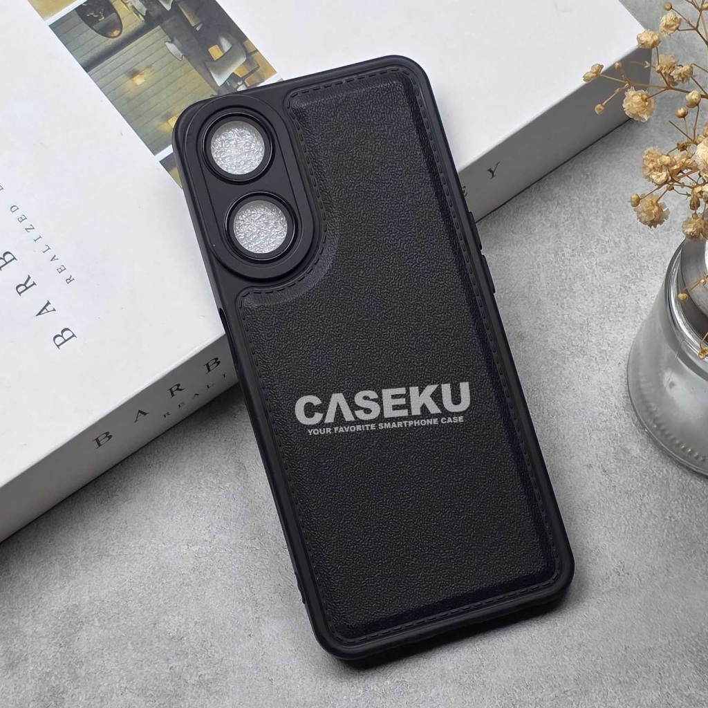 Oppo A79 5G Case Leather Pro Kamera Black Case Oppo A79 5G