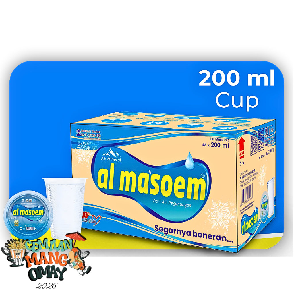 AL MA'SOEM AIR MINERAL KEMASAN 200 ml CUP 1 dus isi bersih 48 SEHAT MENYEGARKAN BERKUALITAS