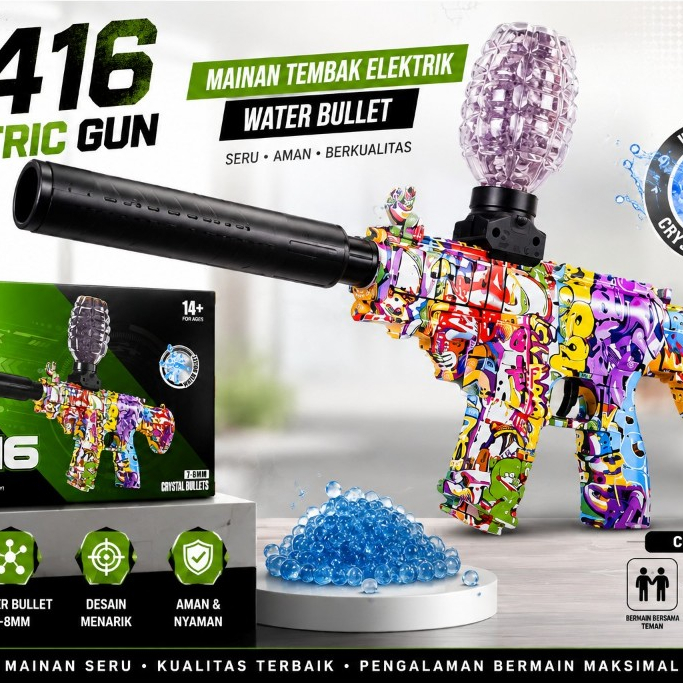 Mainan anak M416 - Tembakan Bubble dengan desaign yang menarik 14 Tahun